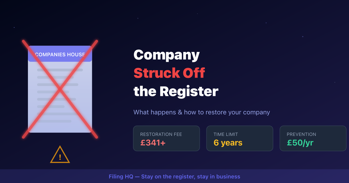 Company struck off the Companies House register: what happens and how to restore it