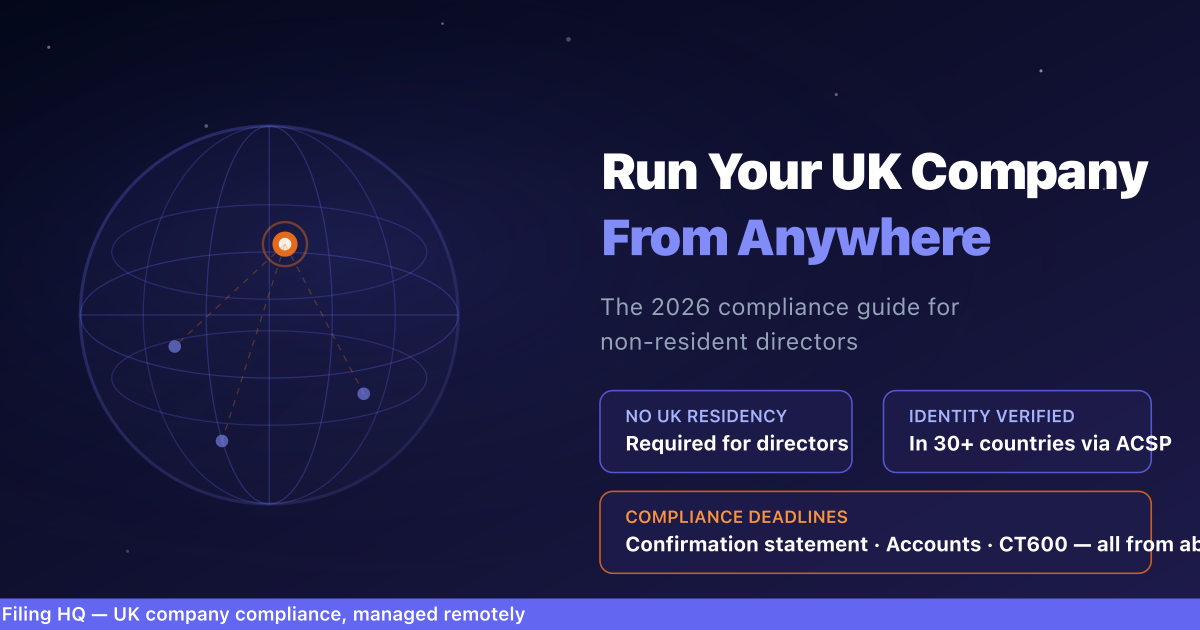 How to run a UK limited company from abroad: the 2026 guide for non-resident directors