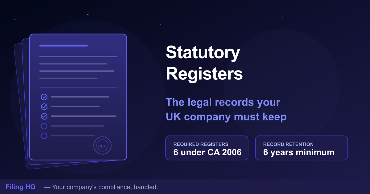 Statutory registers for UK limited companies: what every founder must maintain